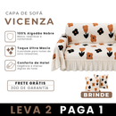 [LEVE 2 PAGUE 1] Capa de Sofá Vicenza em Algodão com Saias Laterais + 2 Almofadas Inclusas